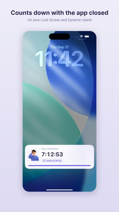 iPhone Lock Screen showing the countdown as a Live Activity